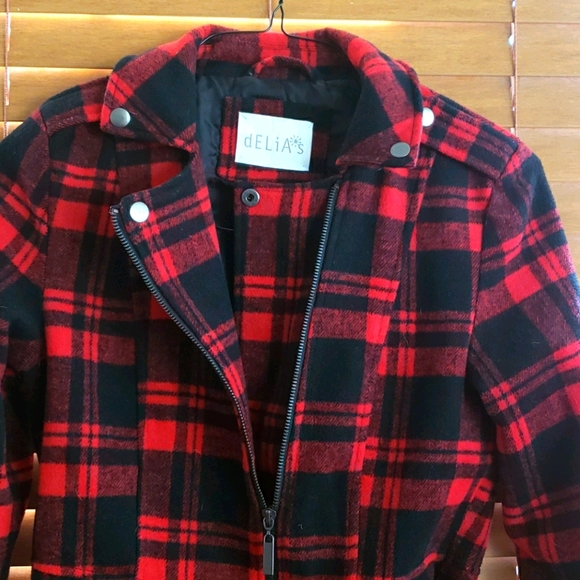 dELiA*s moto bomber plaid jacket - Picture 3 of 6